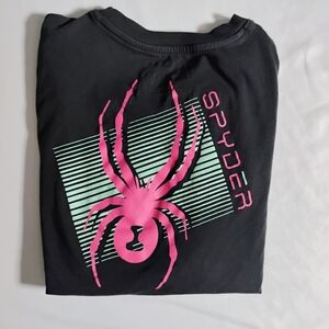 Spyder Black Tee with Pink Spider Design
